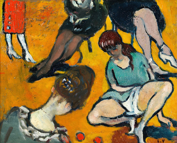 Fillette jouant au bois 1919