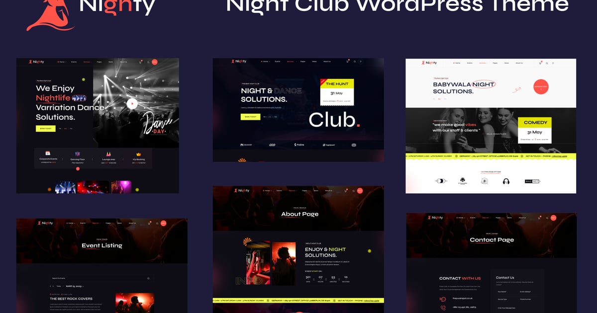 Night Club Bar WordPress Theme – Nighty Free Download – Envato Elements