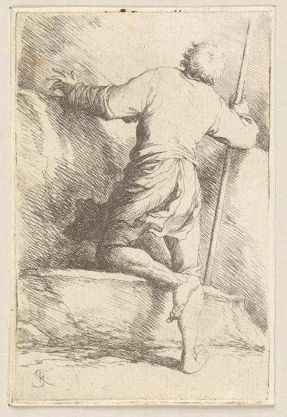 Man with Staff Seen from Behind 1656   1657
