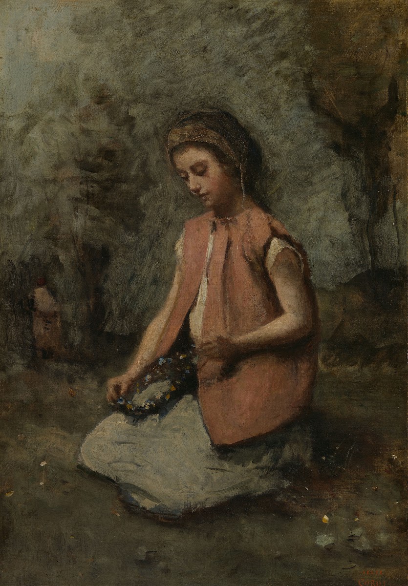 Girl Weaving a Garland 186065