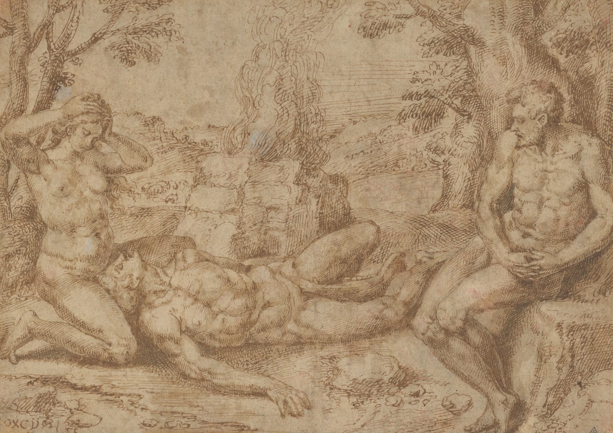 Adam and Eve Mourning the Death of Abel ca 1576