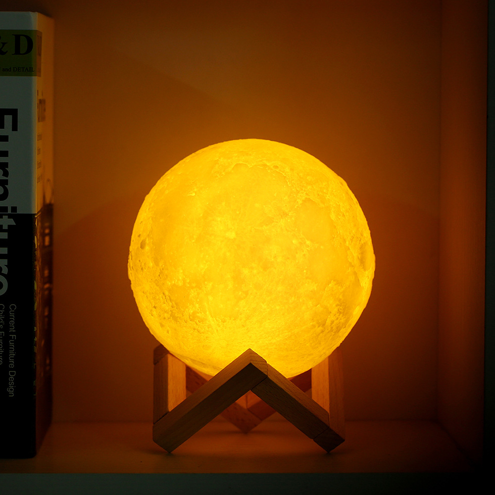LED-Mondlampe mit Bluetooth-Lautsprecher und Touchsteuerung
