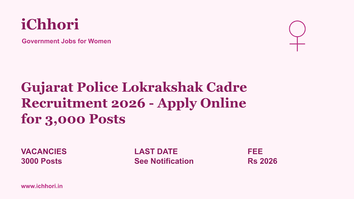Gujarat Police Lokrakshak Cadre Recruitment 2026 - Apply Online for 3,000 Posts - iChhori