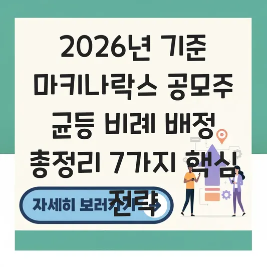 마키나락스 공모주 균등 비례 배정
