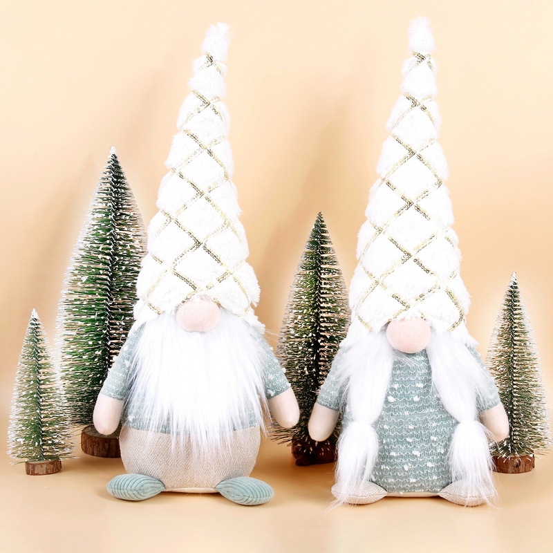 Christmas gnome figure, 44 cm, sitting with sequins