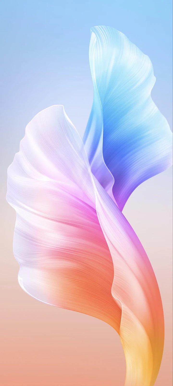 Flowing Pastel Ribbon Background - Digital Abstract Art iPhone Wallpaper (922x2048)