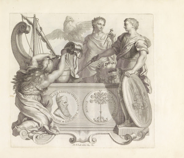 Portret van Agostino Barbarigo en de personificaties van Vertrouwen Dankbaarheid