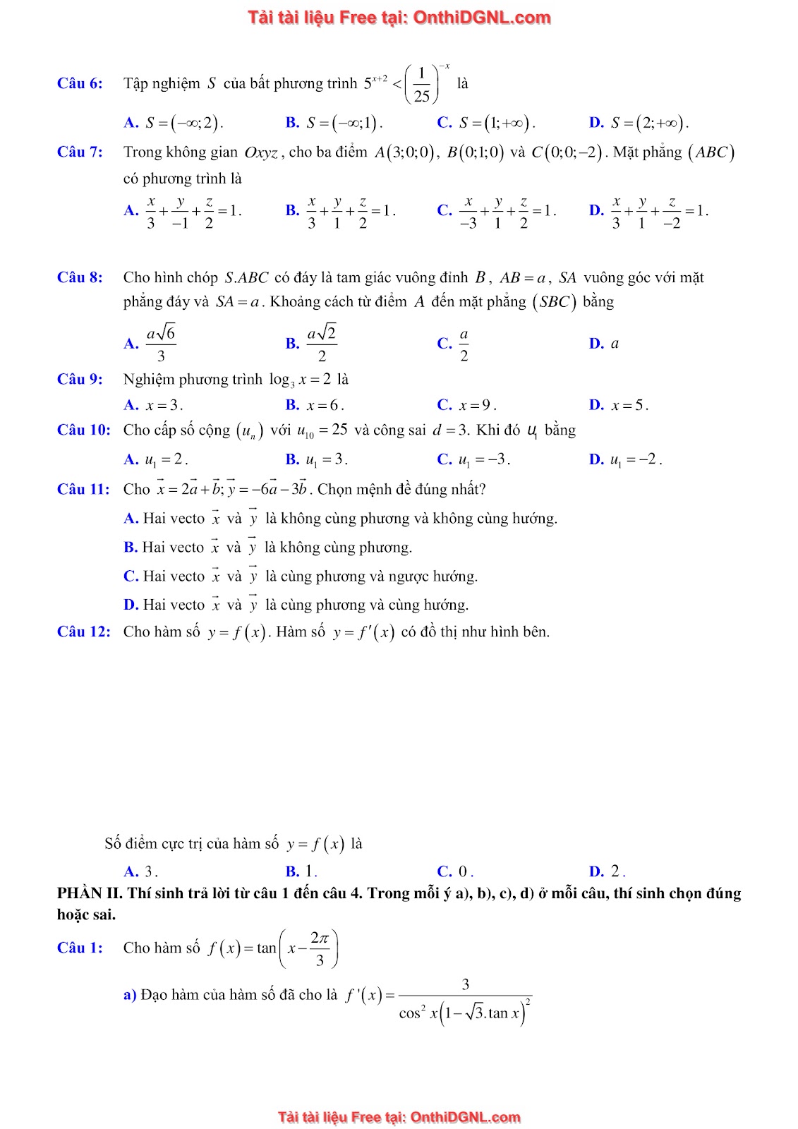 32 đề phát triển minh họa môn toán - có đáp án