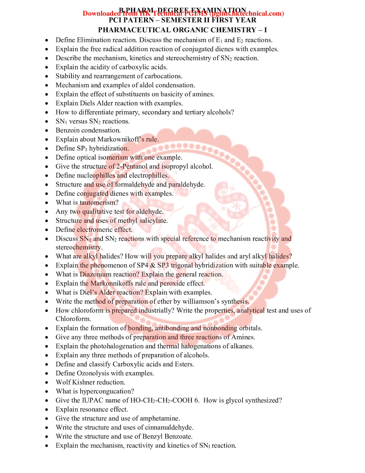 Most Important Questions 2nd Semester B.Pharmacy Previous Year's Question Paper,All Subjects,BPharmacy,Previous Year's Question Papers,BPharm 2nd Semester,