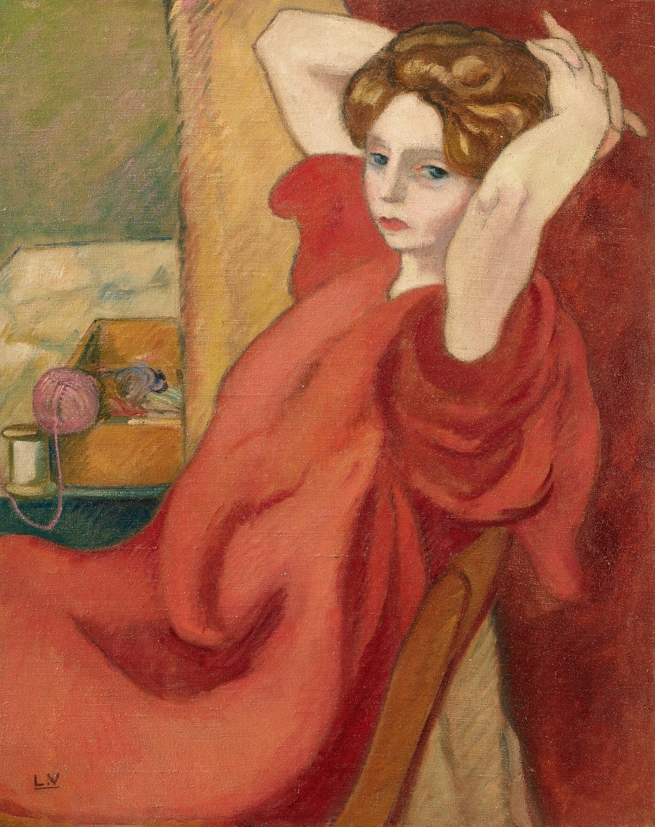 Portrait de Mme Valtat les mains derrière la tête circa 1917