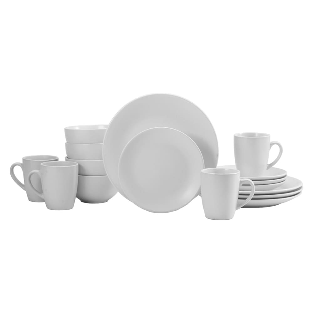 Vajilla de cerámica Crown Baccara™ color blanco, 16 piezas