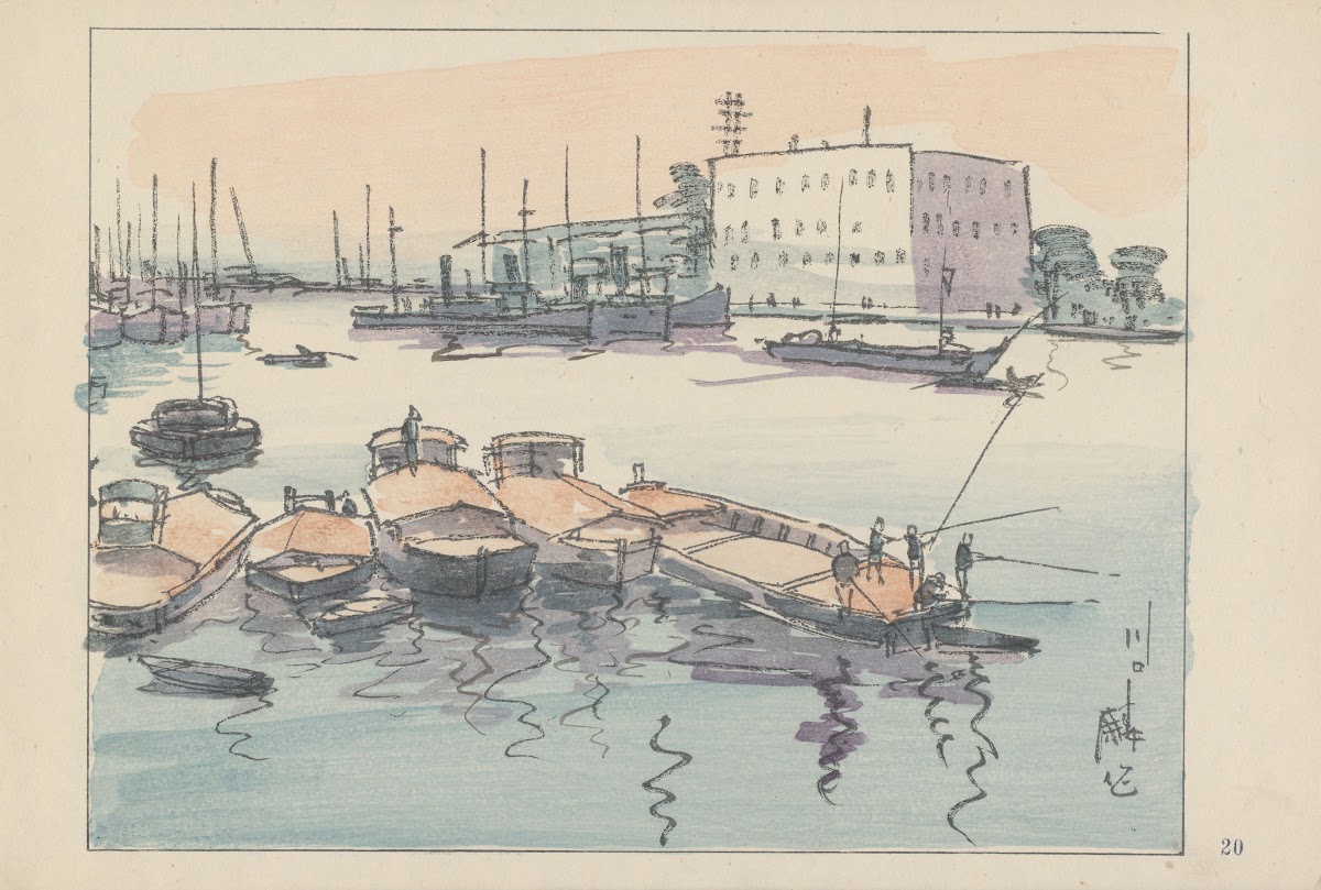 Kawaguchi the estuary of Yodo river 1947