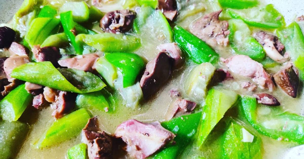 Lòng gà xào mướp 💚
