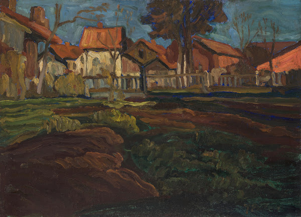 Im Herbst Dorflandschaft Feldwies am Chiemsee circa 1920