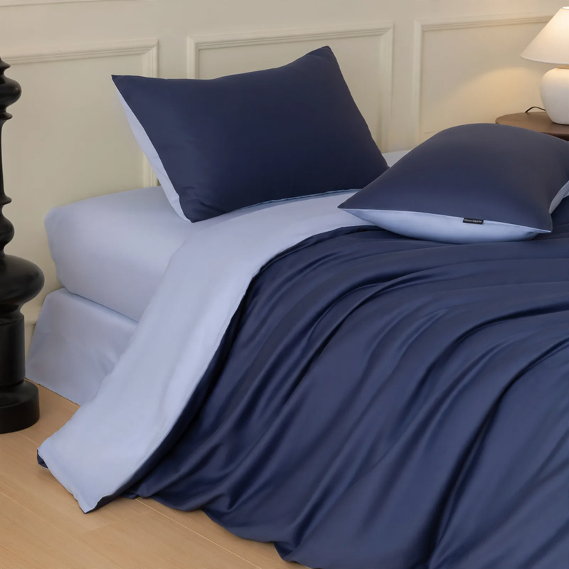 Long-staple cotton bedding, 4-piece, satin weave
