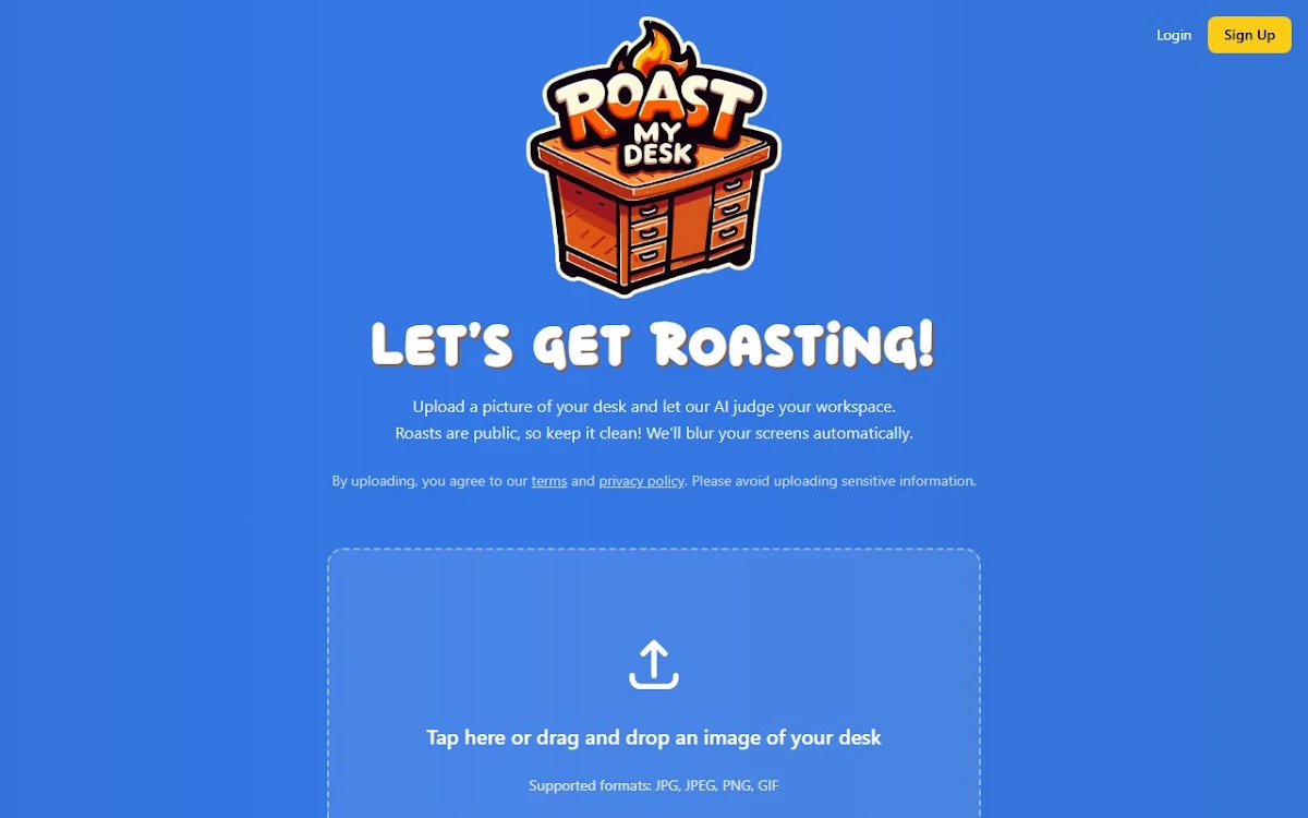 Captura de Roast my desk