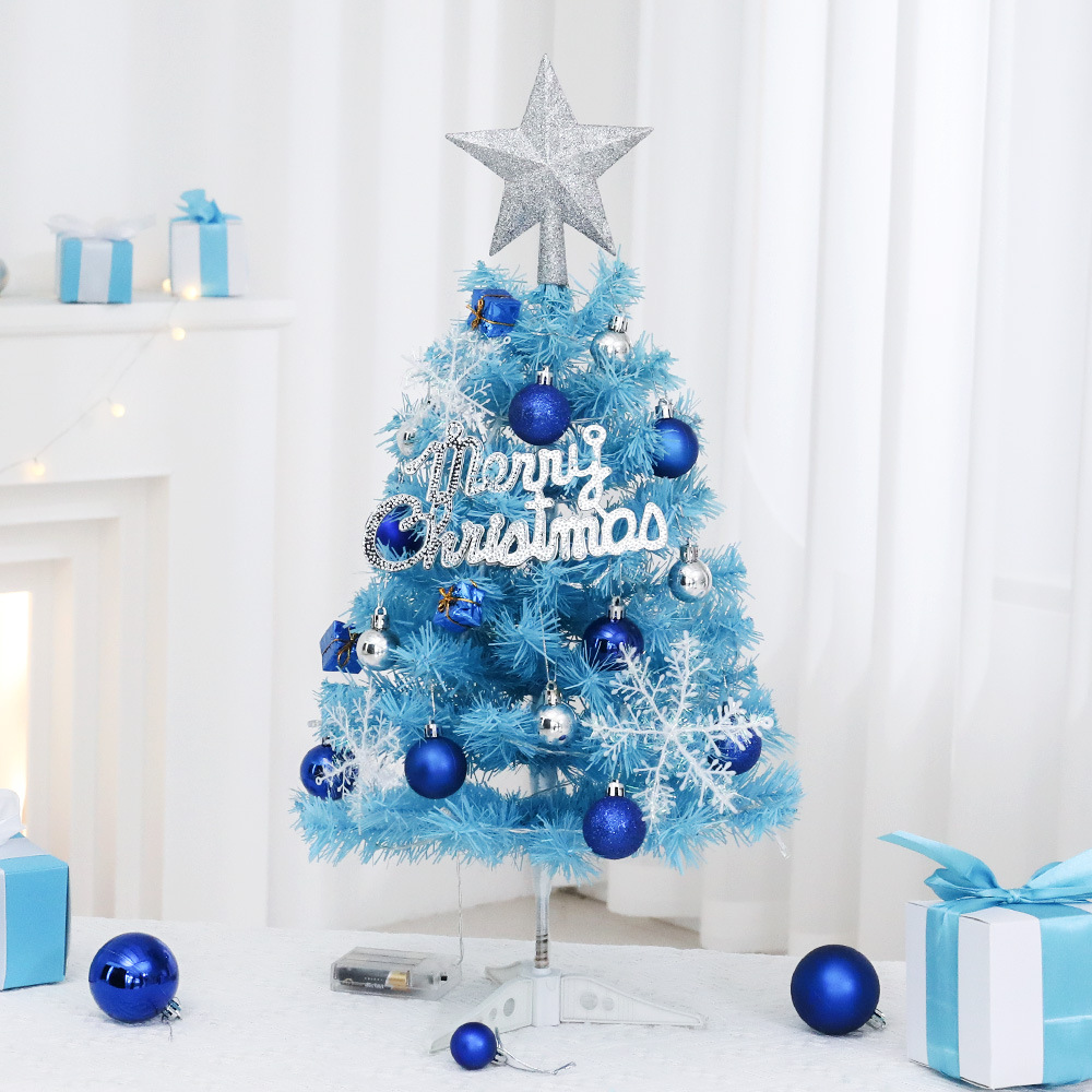 Blauer Mini-Weihnachtsbaum für den Schreibtisch, 45 cm oder 60 cm