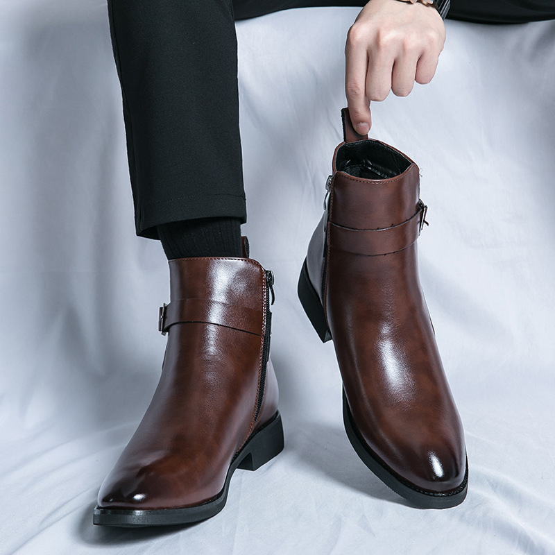 Men's ankle boots with zipper