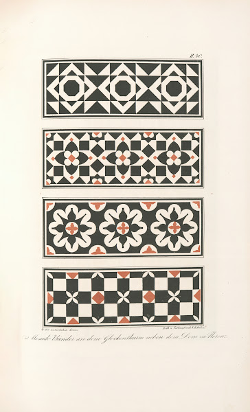 Mosaik Bänder an dem Glockenthurm neben dem Dom zu Florenz 1842
