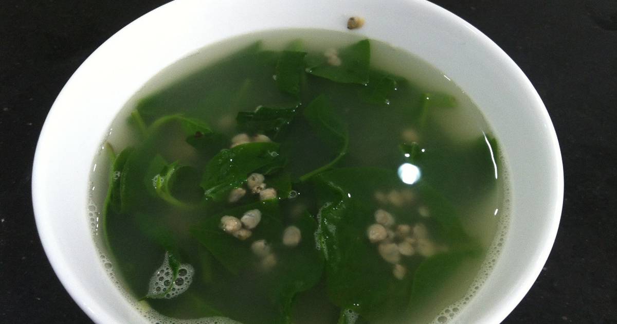 Canh hến mồng tơi
