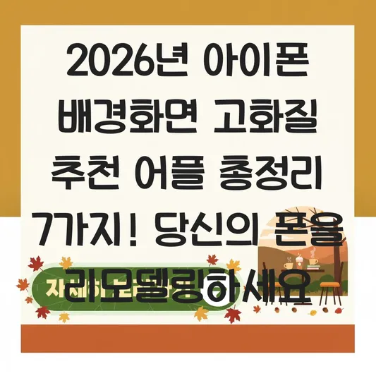 아이폰 배경화면 고화질 추천 어플