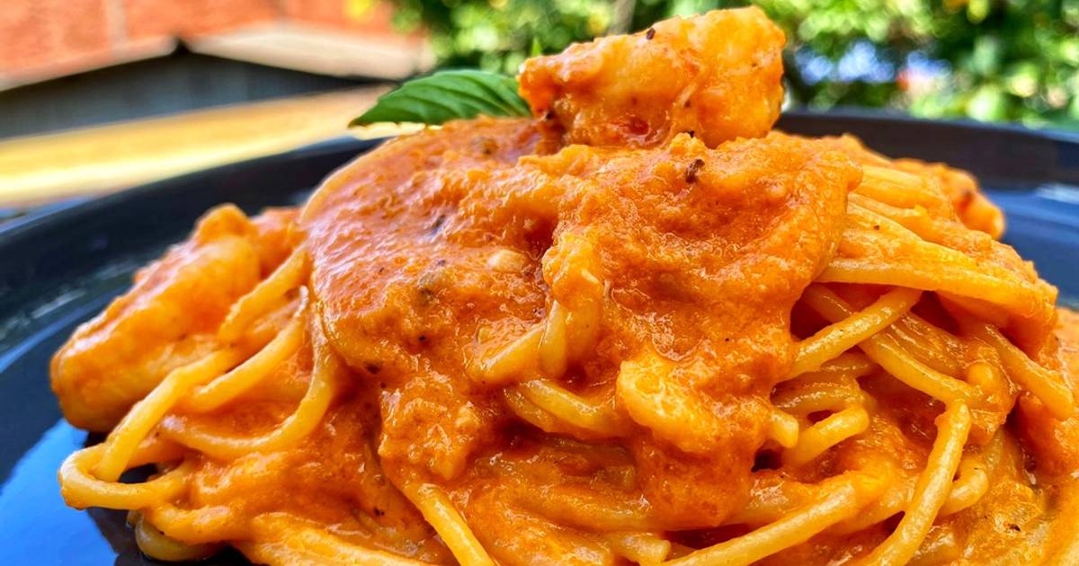 [CREAMY TOMATO SPAGHETTI with SHRIMP]