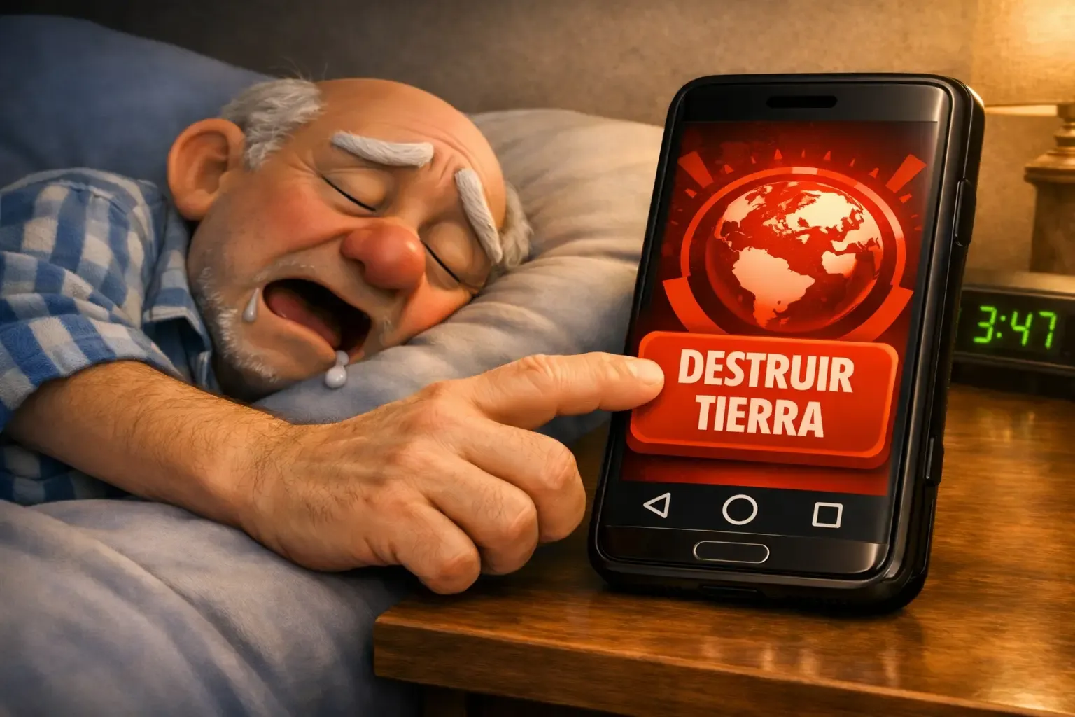 Un anciano dormido está por destruir el planeta.