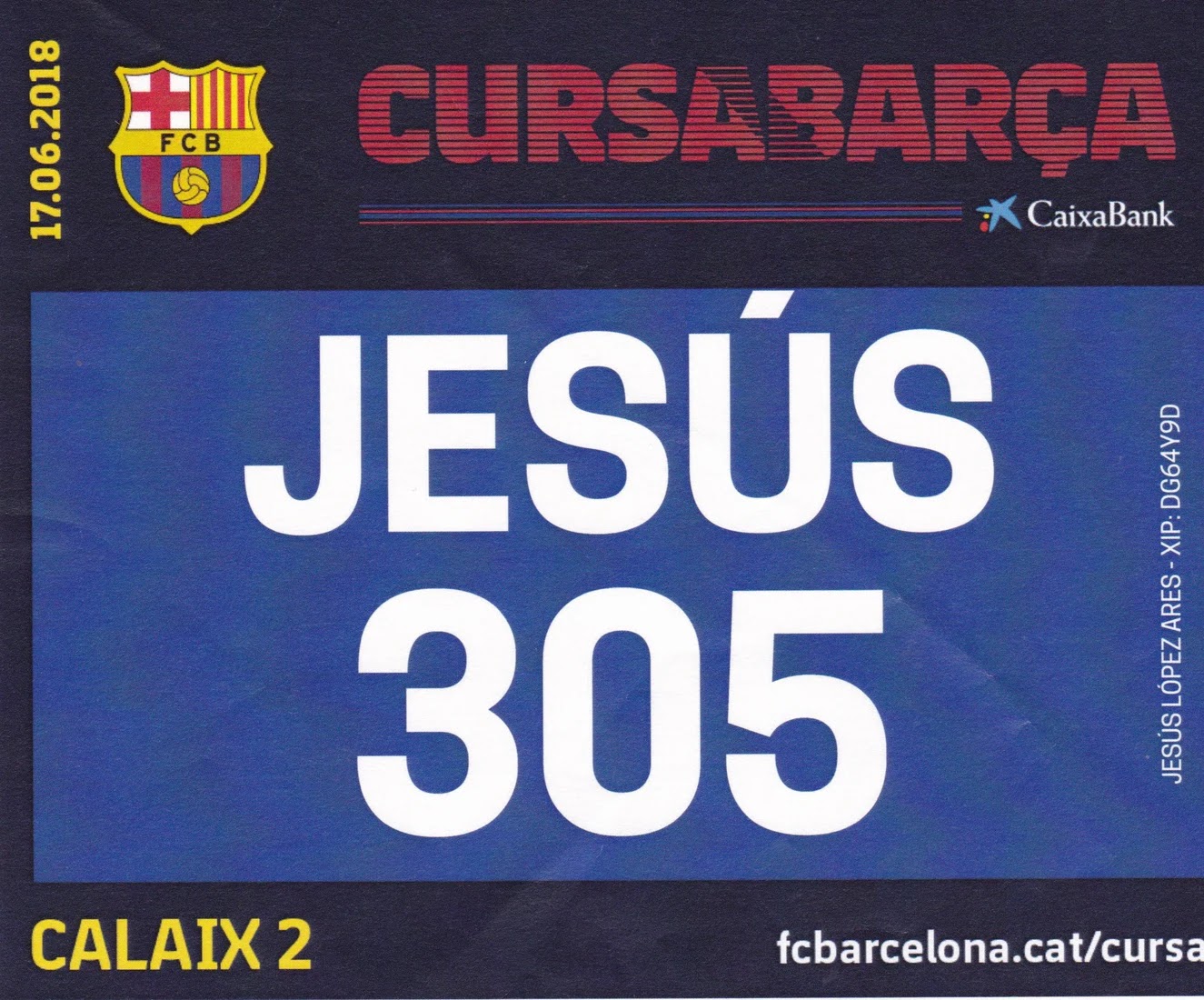 Dorsal de Cursa Barça