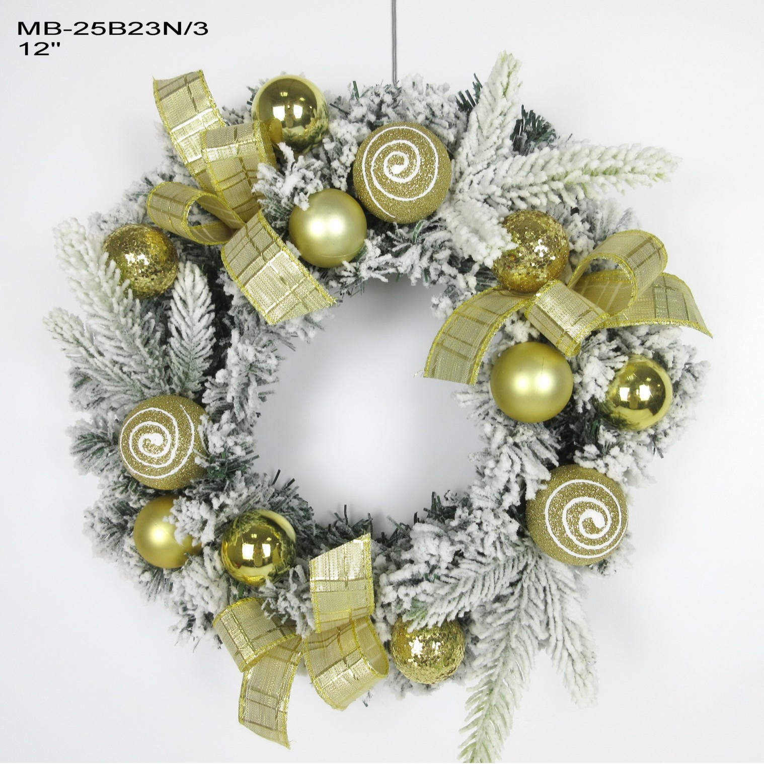 Beflockter Weihnachtskranz, 30 oder 40 cm, handgefertigt