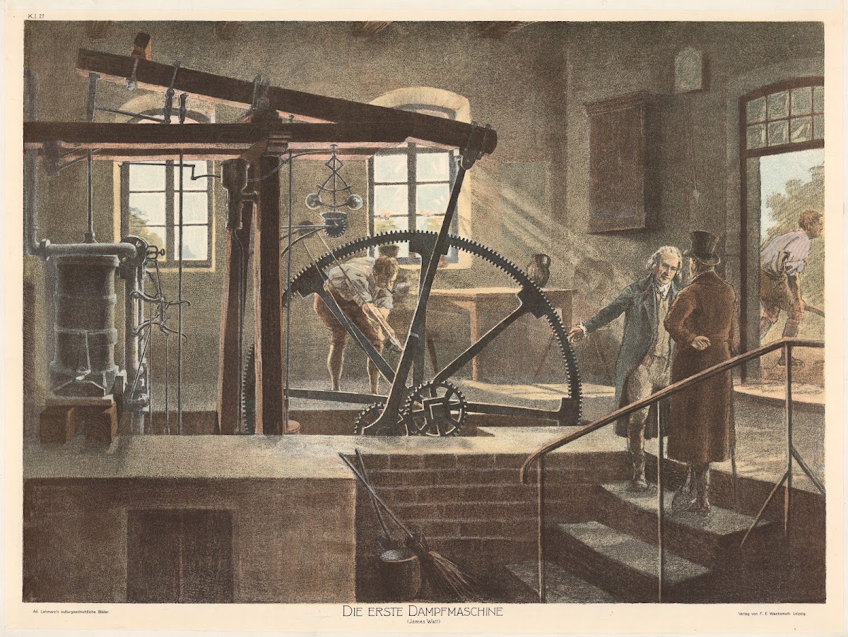 Die erste Dampfmaschine James Watt 1900