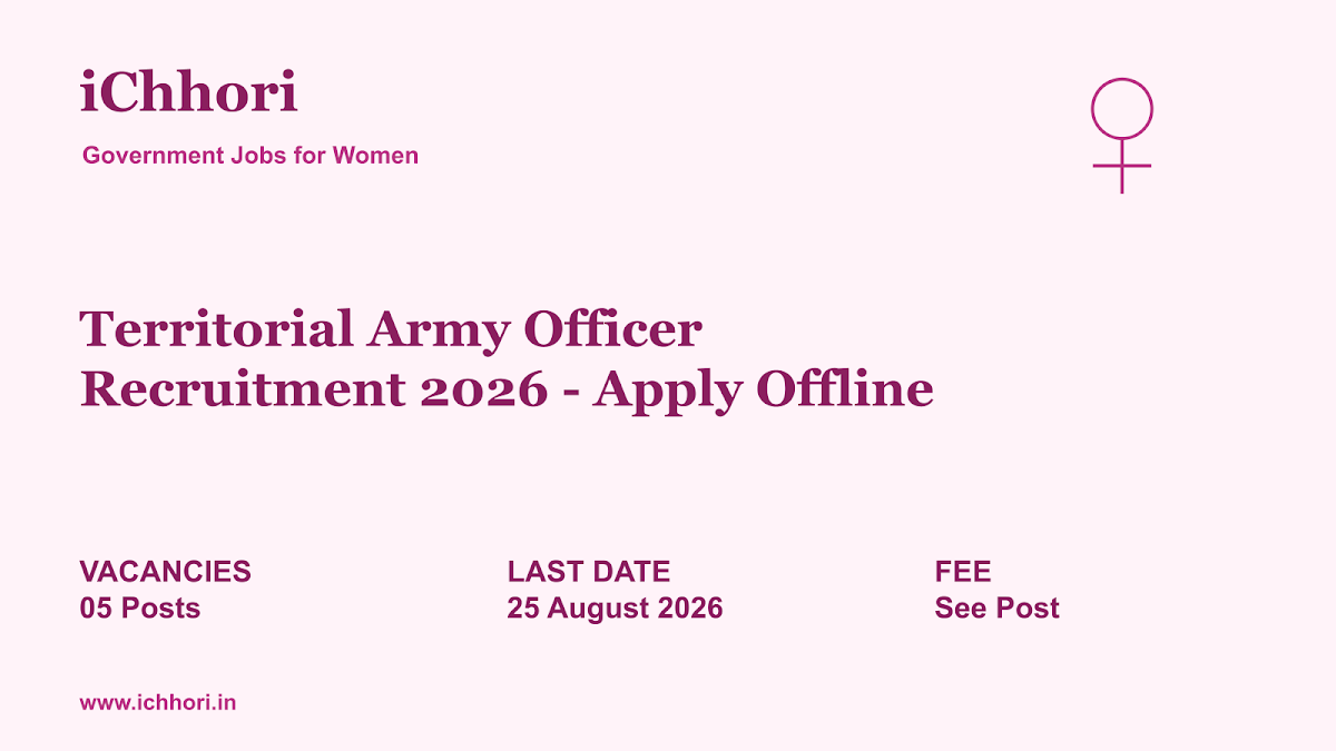 Territorial Army Officer Recruitment 2026 - Apply Offline - iChhori