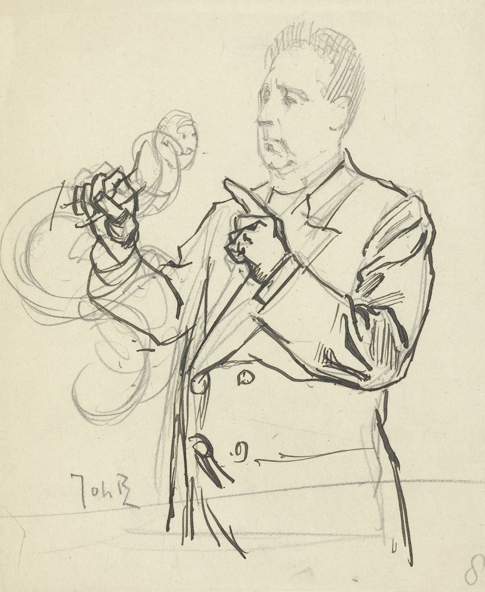 Staande man naar links met notenkraker