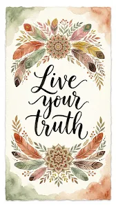 Live Your Truth Boho Watercolor Calligraphy Art