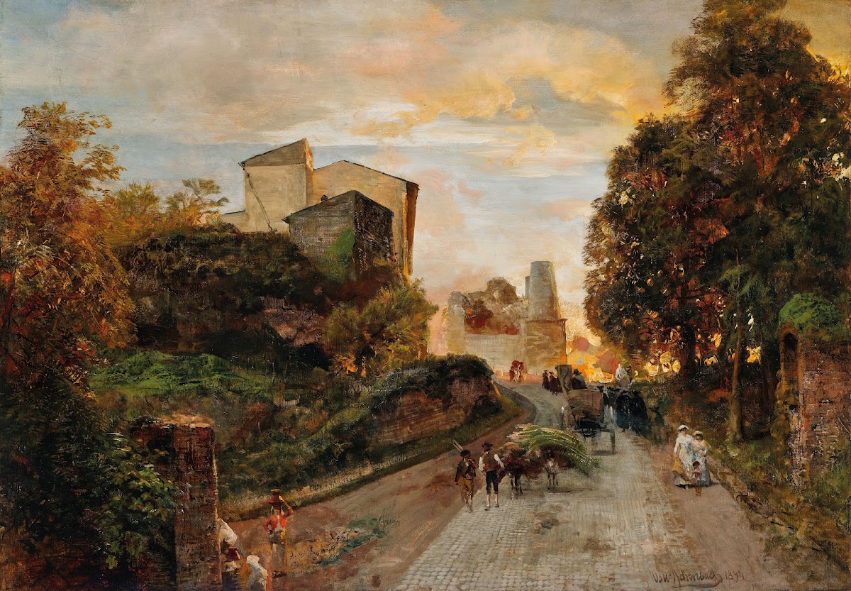 Village street at sunset 1894
