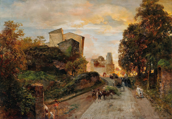Village street at sunset 1894