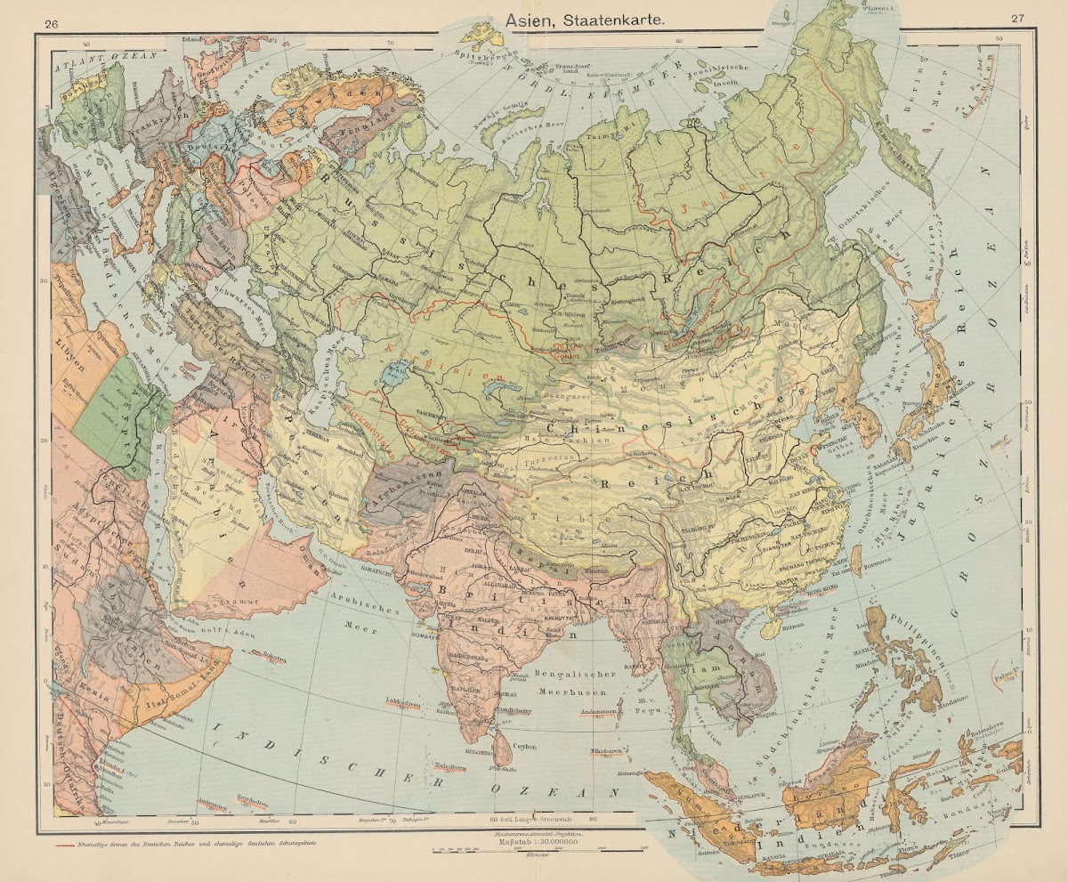 Asien Staatenkarte 1930