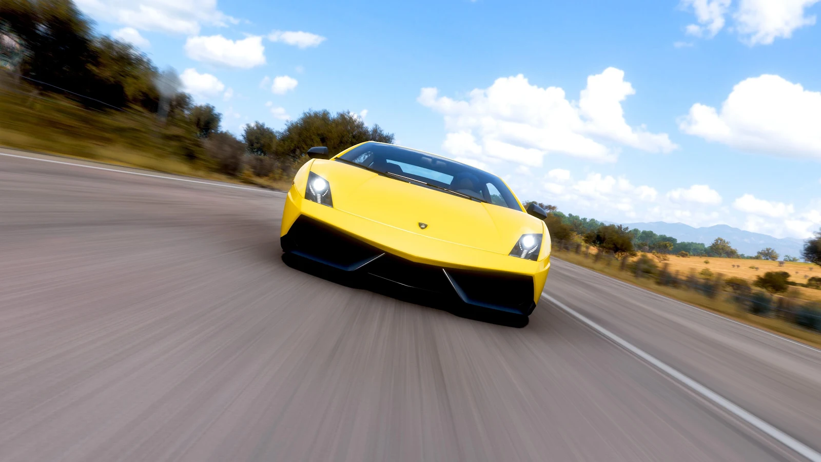 Yellow Lamborghini Gallardo - Video Game Photography 4K Wallpaper (3840x2160)