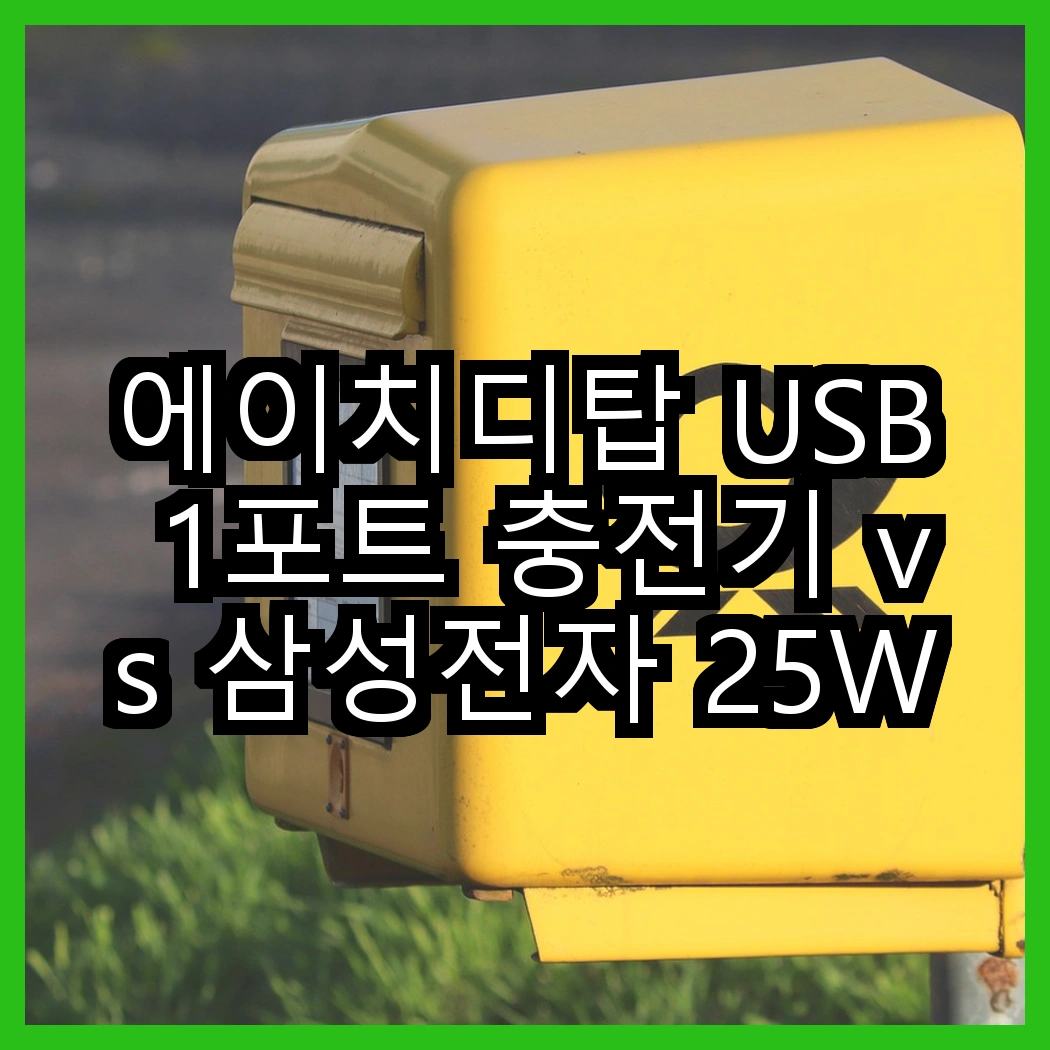 에이치디탑 USB 1포트 충전기 vs 삼성전자 25W GaN 초고속 충전기, 어떤 선택이 더 빠를까? 썸네일