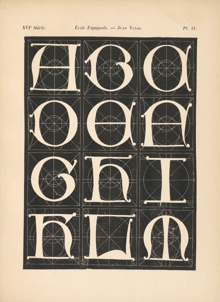 École Espagnole  Juan Yciar   Alphabet gothique 1895