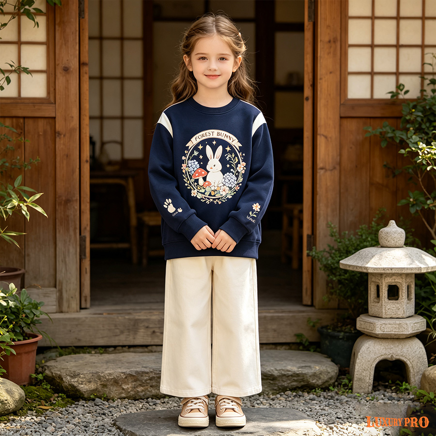 AOP YF Kids Crew Neck Sweatshirt‑Japanese Fabric