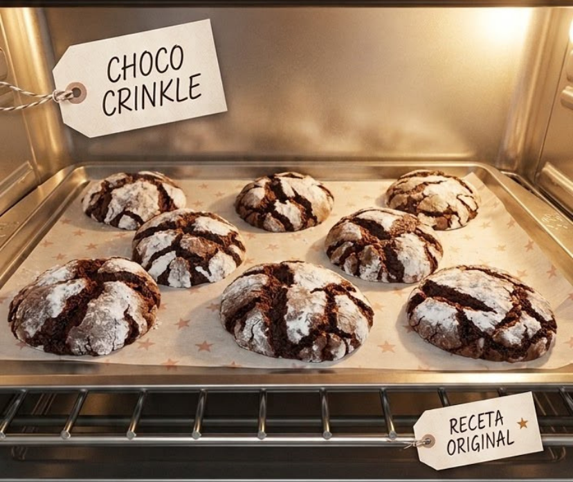 Galletas crinkle de chocolate