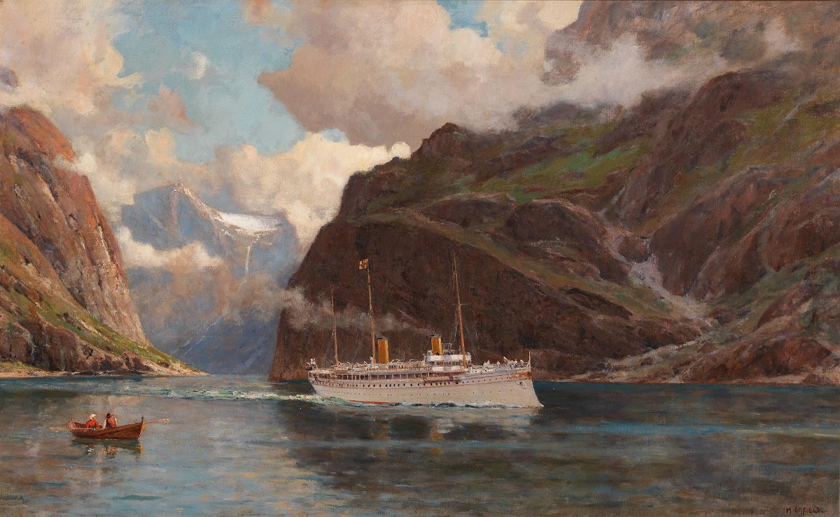 Fjord Landscape with Passenger Ship