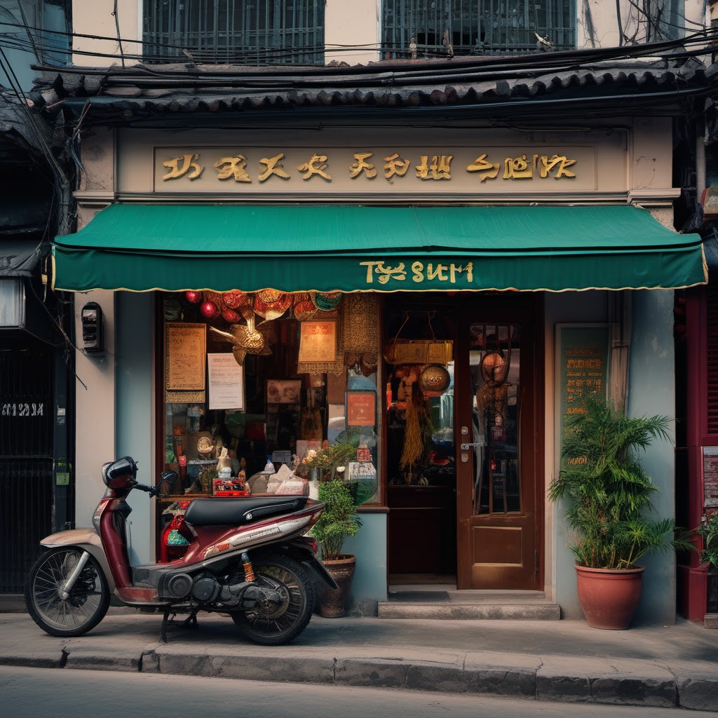 Hình minh họa: Khung cảnh cửa hàng và quy trình kinh doanh