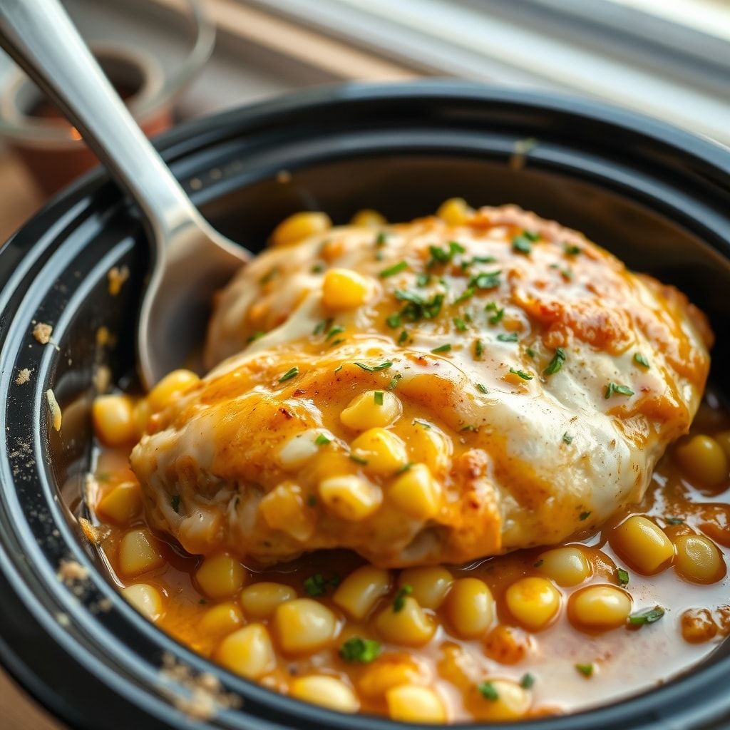 Creamy Slow Cooker Street Corn Chicken Recipe (Easy Weeknight Dinner)