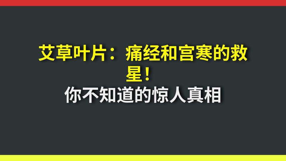 艾草叶片：痛经和宫寒的救星！你不知道的惊人真相