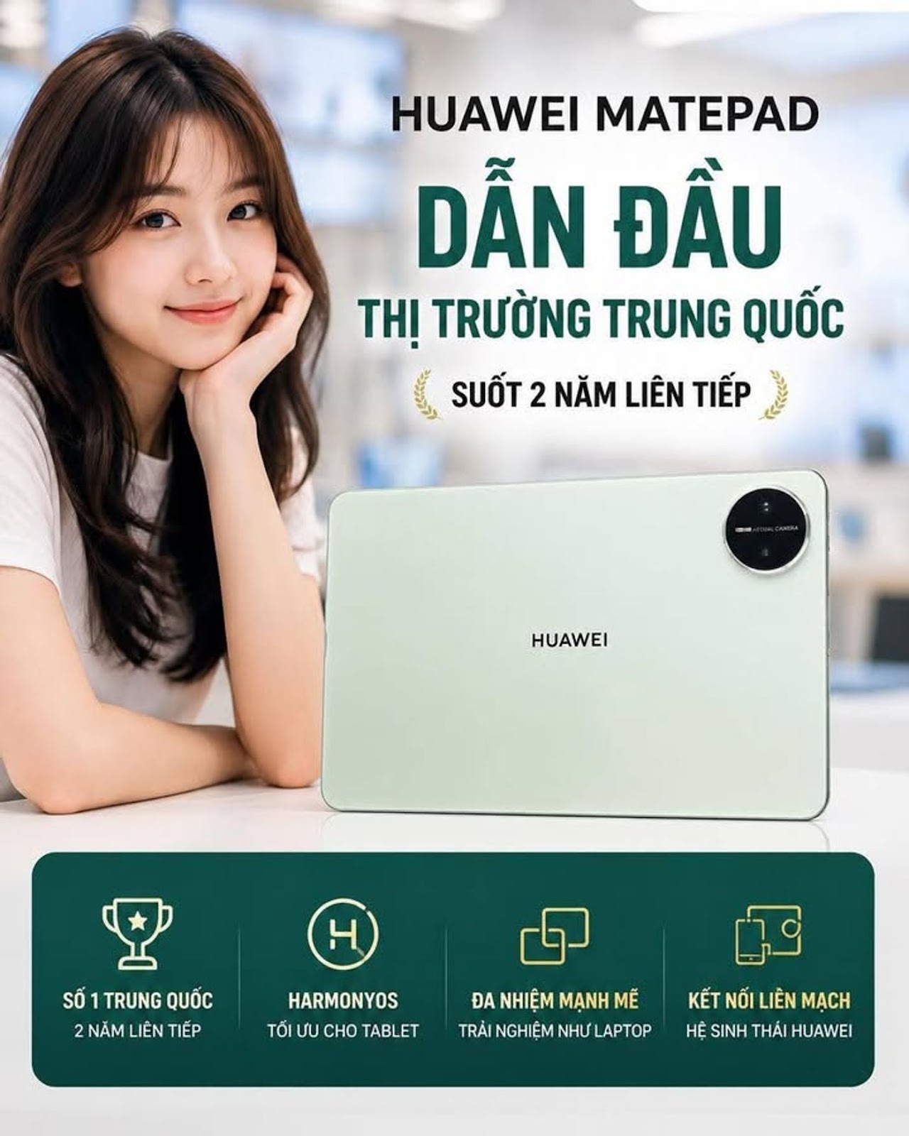 Das Huawei MatePad dominierte zwei Jahre in Folge den chinesischen Tablet-Markt.