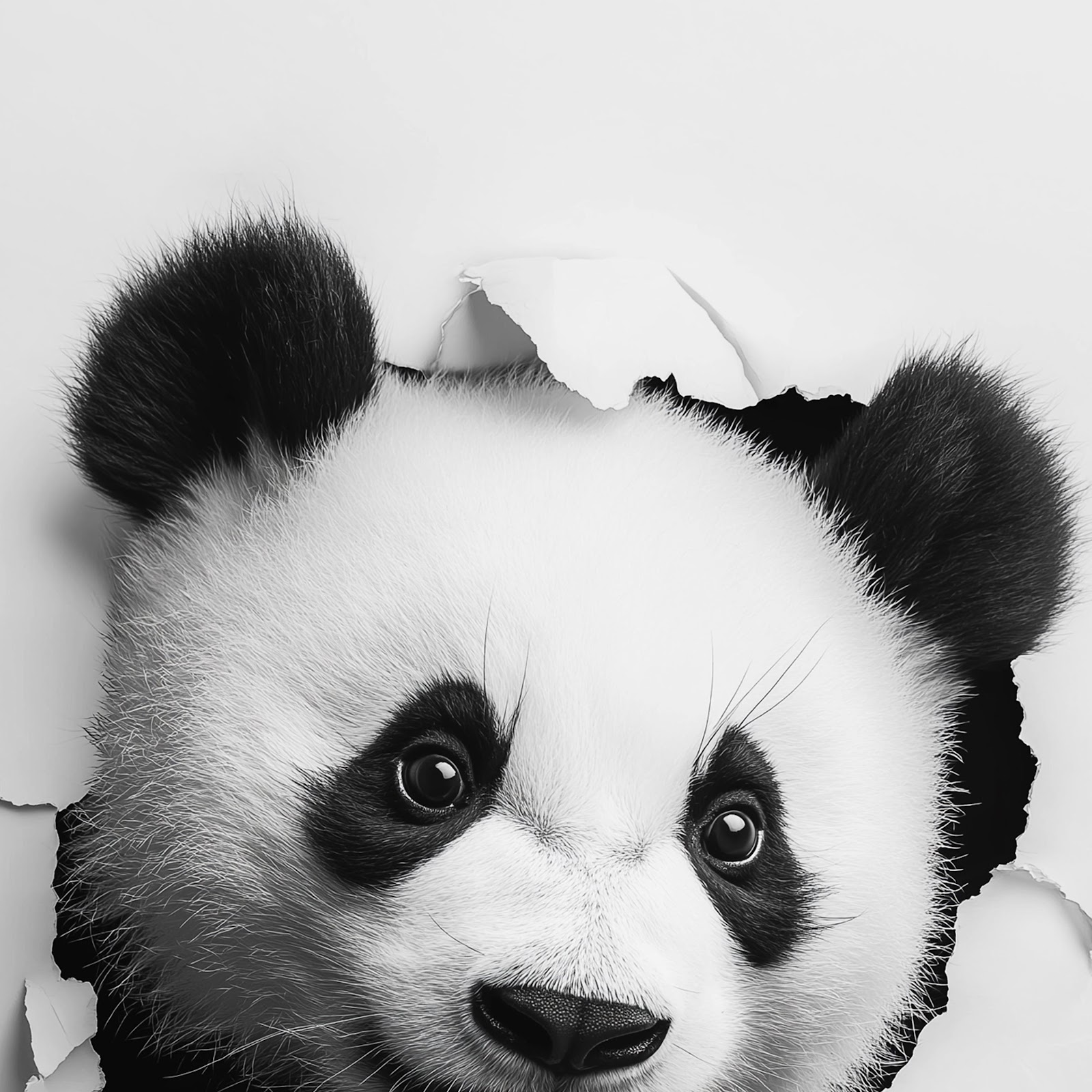 Download Giant Panda Tearing Through Paper 5K iPhone