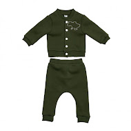 Детский костюм Twins трикотажный утепленный Украина (бомбер, штаны) хаки 80р