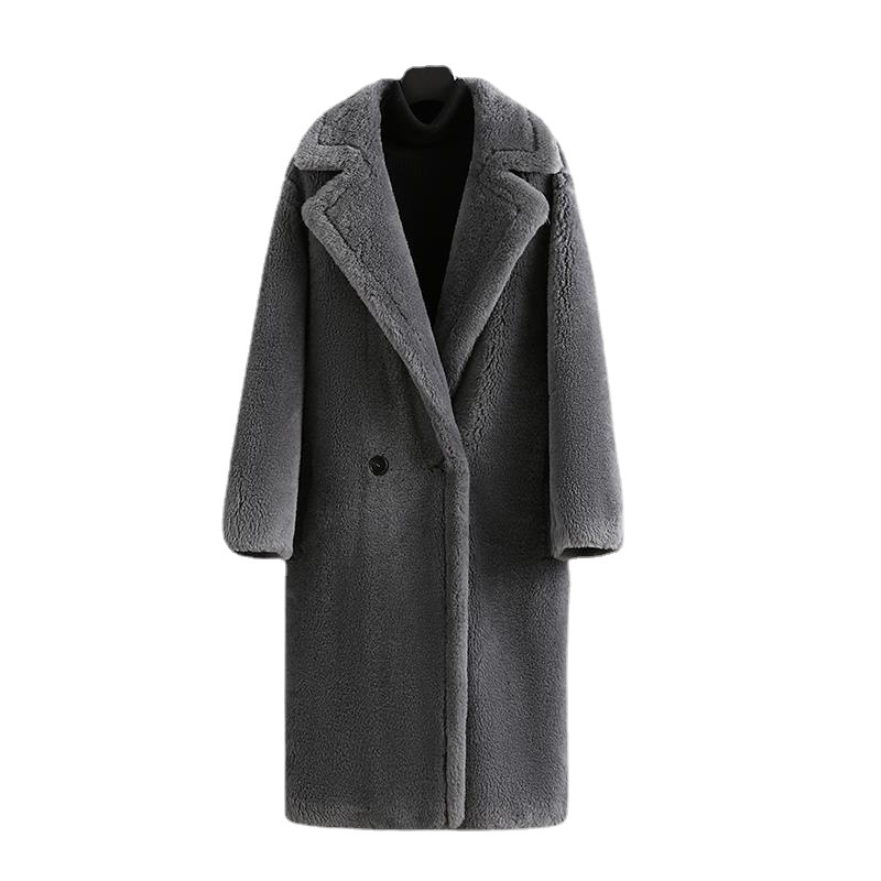 Teddy coat with lapel collar, women