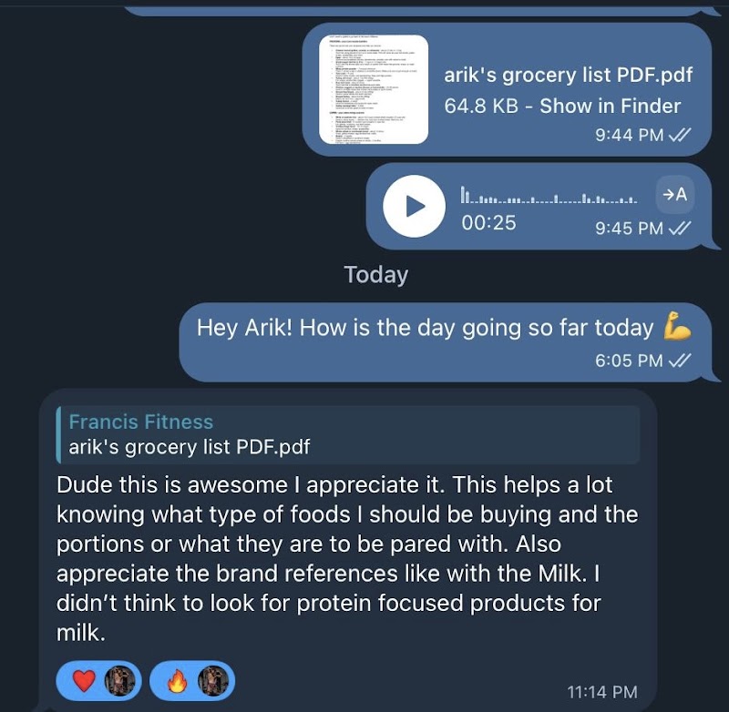 Client message